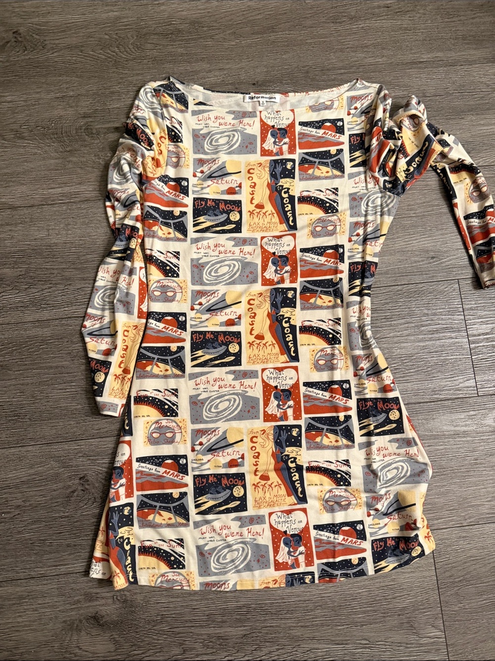 LIKE NEW REFORMATION Jaelynn Knit Dress, Greetings, size S - Picture 5 of 7